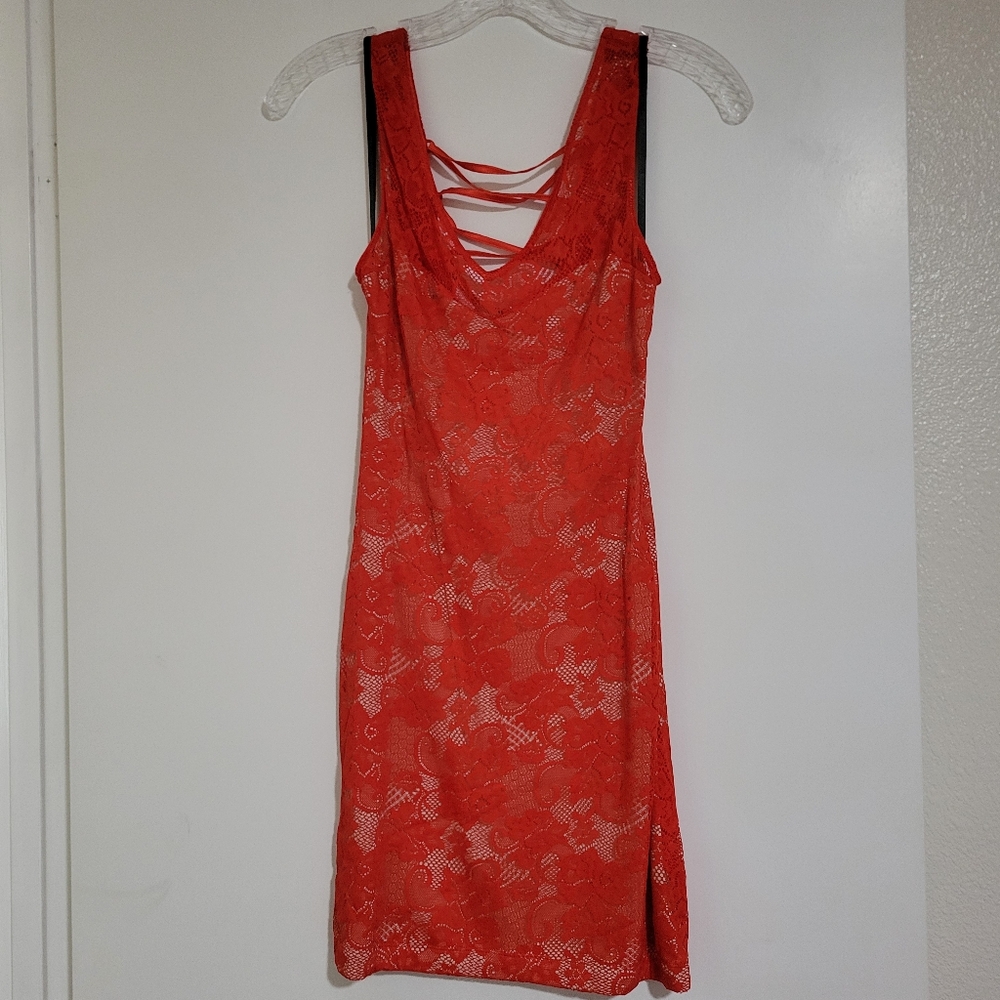 Bebe Red Lace Dress